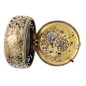 English silver-gilt coach clock watch with alarm Circa 1750 English silver-gilt coach clock watch with alarm Circa 1750