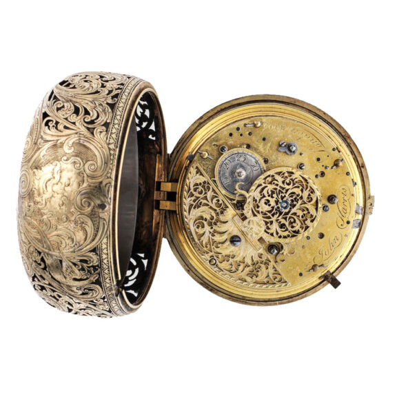 English silver-gilt coach clock watch with alarm Circa 1750 English silver-gilt coach clock watch with alarm Circa 1750