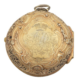 English silver-gilt coach clock watch with alarm Circa 1750 English silver-gilt coach clock watch with alarm Circa 1750