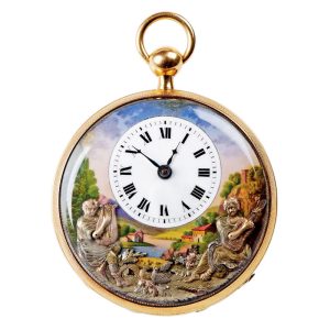 Swiss gold quarter repeating musical pocket watch Circa 1815