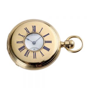 English 18 carat gold half hunting pocket watch Circa 1869