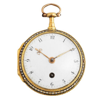 English 18 carat gold and enamel verge pocket watch Circa 1800