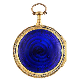 English 18 carat gold and enamel verge pocket watch Circa 1800