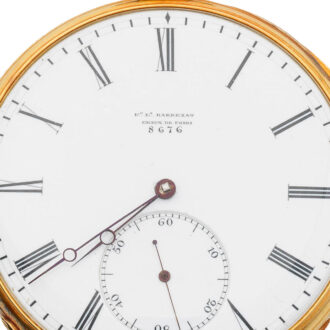 Swiss gold open faced minute repeating duplex watch Circa 1870