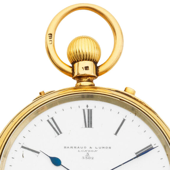 English 18 carat gold open faced lever pocket watch Circa 1884 English 18 carat gold open faced lever pocket watch Circa 1884