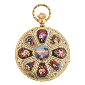 Beautifull Swiss gold hunting cased Geneva watch Circa 1910-1920