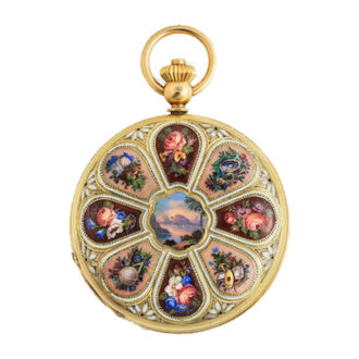 Beautifull Swiss gold hunting cased Geneva watch Circa 1910-1920