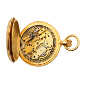 Swiss gold half hunter minute repeating lever watch Circa 1870