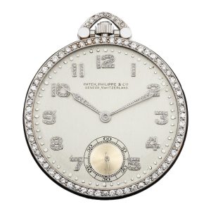 Fine Swiss platinum and diamond set lever watch Circa 1928