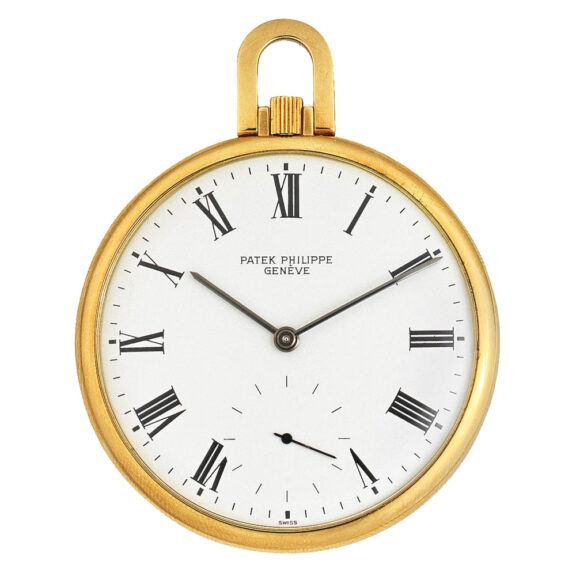 Fine Swiss 18 carat gold open faced lever watch Circa 1980