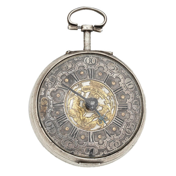 English silver pair cased repoussé verge watch Circa 1760 English silver pair cased repoussé verge watch Circa 1760