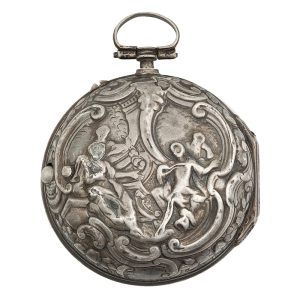 English silver repoussé decorated pair cased verge Circa 1774