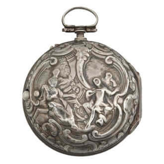English silver repoussé decorated pair cased verge Circa 1774