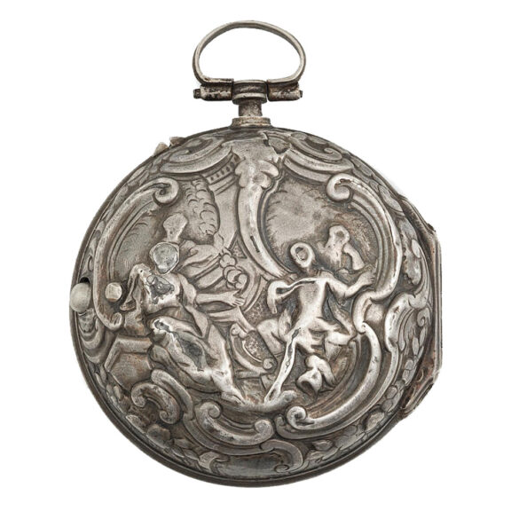 English silver repoussé decorated pair cased verge Circa 1774