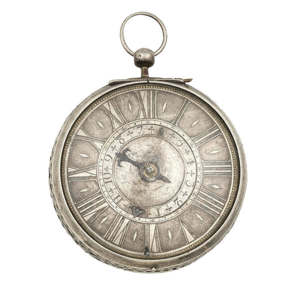 English silver verge pocket watch with alarm Circa 1690 English silver verge pocket watch with alarm Circa 1690