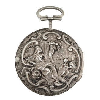 English silver verge with repousse decoration Circa 1770
