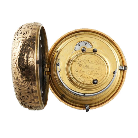 Fine English gilt-metal quarter striking clockwatch Circa 1780 Fine English gilt-metal quarter striking clockwatch Circa 1780