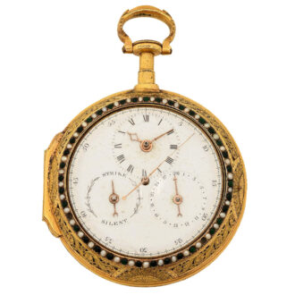 English gilt centre seconds clock watch with moon phases Circa 1800