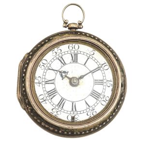English silver keywind pair cased verge pocket watch Circa 1750