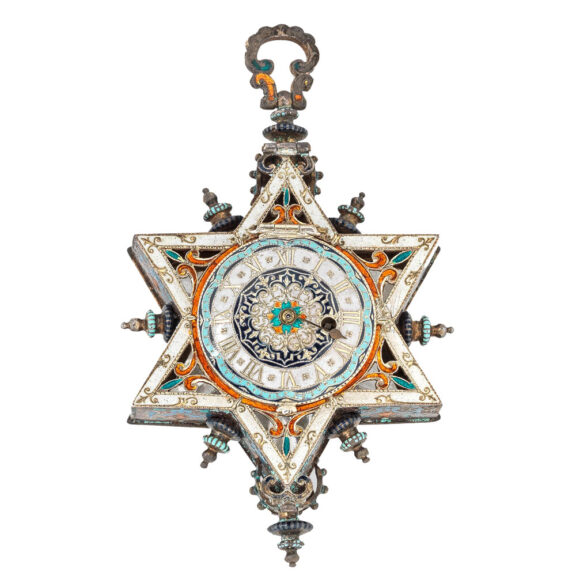 0038aAustrian enamel star form keywind pocket watch Circa 1880 Austrian enamel star form keywind pocket watch Circa 1880