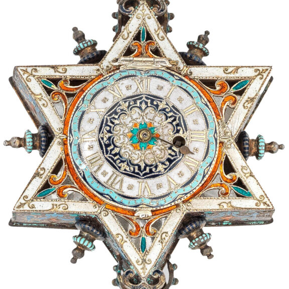 Austrian enamel star form keywind pocket watch Circa 1880 Austrian enamel star form keywind pocket watch Circa 1880