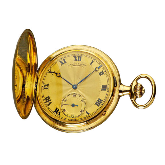 German 18 carat gold hunting cased pocket watch Circa 1913