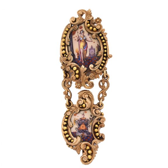 French decorative 18K gold verge watch with chatelaine Circa 1790 French decorative 18K gold verge watch with chatelaine Circa 1790