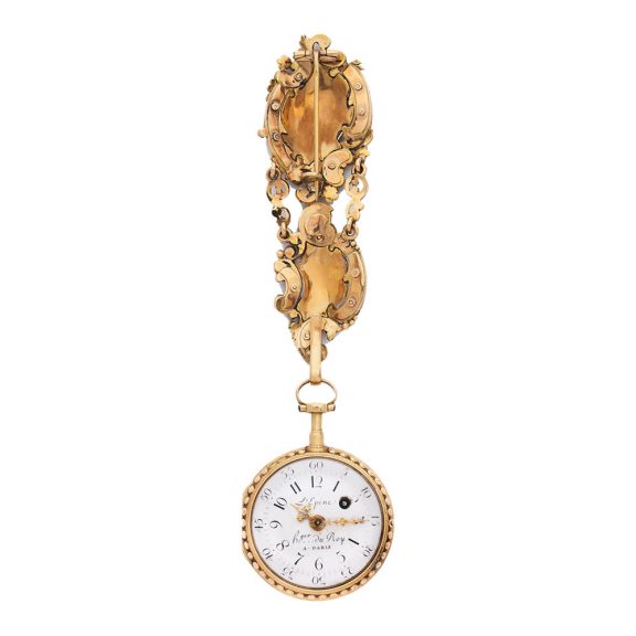 French decorative 18K gold verge watch with chatelaine Circa 1790 French decorative 18K gold verge watch with chatelaine Circa 1790