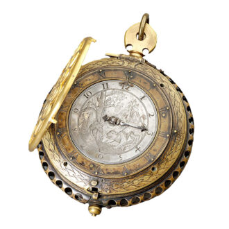French gilt watch with hour self strike and alarm Circa 1580