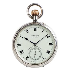 English silver lever deck watch with carrousel Circa 1901