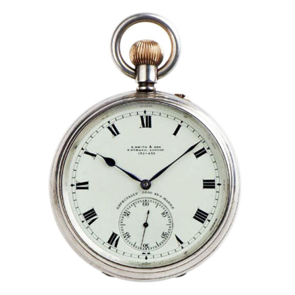 English silver lever deck watch with carrousel Circa 1901
