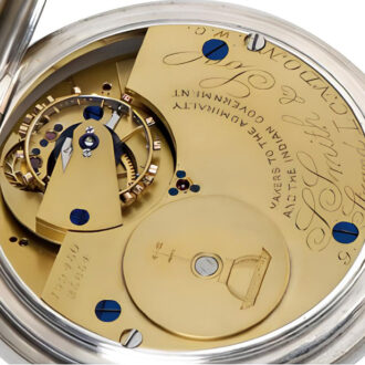 English silver deck watch with carousel Circa 1901