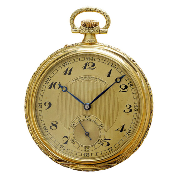 German gold florally engraved pocket watch Circa 1930