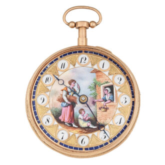 French 18K gold quarter repeating verge watch Circa 1820