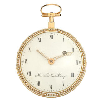 Swiss 18k yellow gold with enamel painted verge Circa 1790 Swiss 18k yellow gold with enamel painted verge Circa 1790