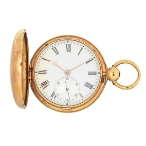 Heavy English 18 carat gold hunting cased watch Circa 1820