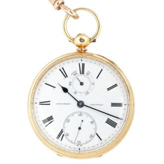 English lever watch with 30h power reserve indicator Circa 1874