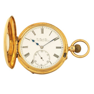 English gold half hunting cased carrousel watch Circa 1894