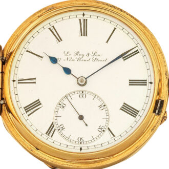 English gold half hunting cased carrousel watch Circa 1894
