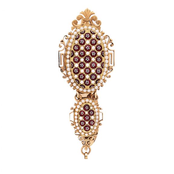 Swiss decorative 18K gold verge watch with chatelaine Circa 1790 Swiss decorative 18K gold verge watch with chatelaine Circa 1790