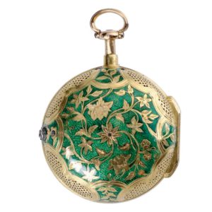 French gold quarter repeating verge pocket watch Circa 1740