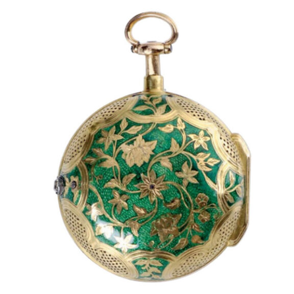 French gold quarter repeating verge pocket watch Circa 1740