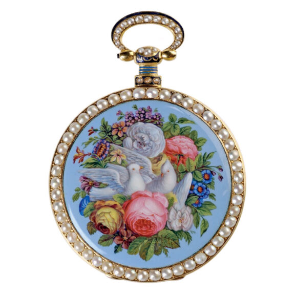 Swiss gold enamel watch for Chinese market Circa 1840