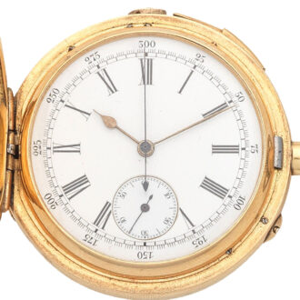 Swiss 18k yellow gold minute repeating chronograph Circa 1890