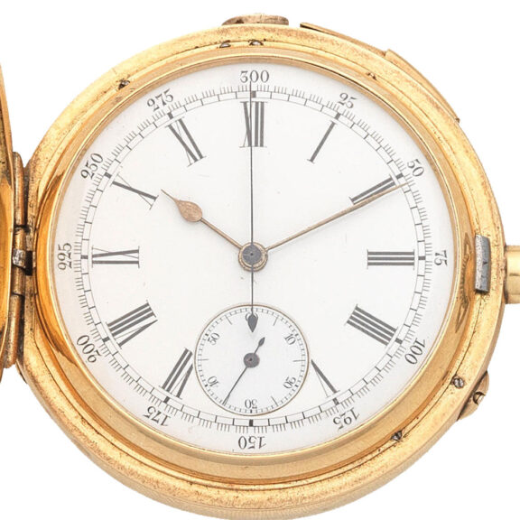 Swiss 18k yellow gold minute repeating chronograph Circa 1890 Swiss 18k yellow gold minute repeating chronograph Circa 1890