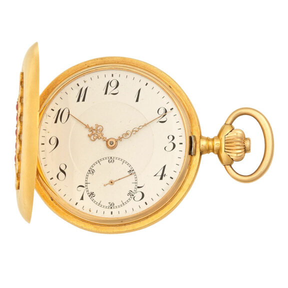 Swiss 18 carat gold hunting cased lever pocket watch Circa 1900