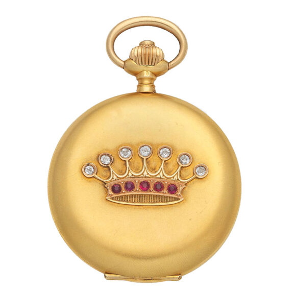 Swiss 18 carat gold hunting cased lever pocket watch Circa 1900 Swiss 18 carat gold hunting cased lever pocket watch Circa 1900