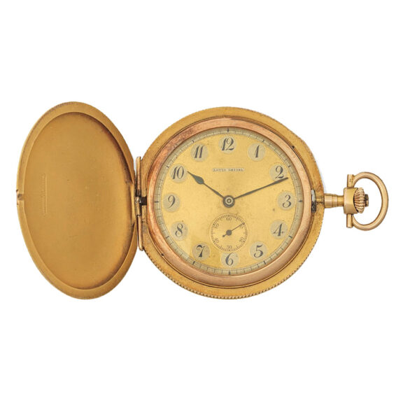Swiss 14k gold hunting cased keyless lever watch Circa 1920 Swiss 14k gold hunting cased keyless lever watch Circa 1920