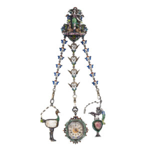 Austrian silver gilt, rock crystal watch with chatelaine Circa 1780
