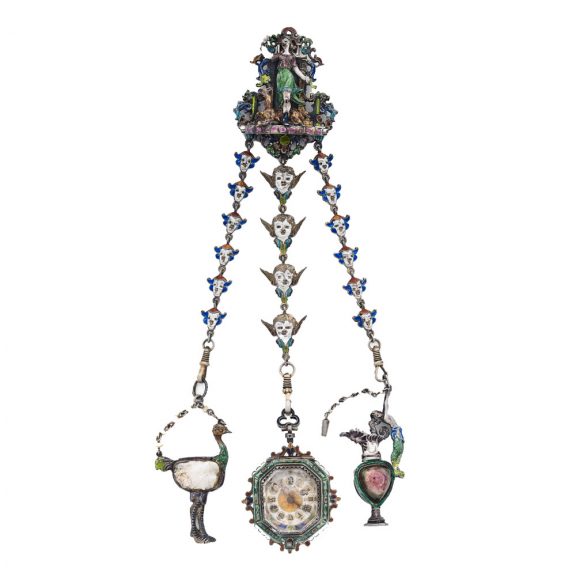 Austrian silver gilt, rock crystal watch with chatelaine Circa 1780 Austrian silver gilt, rock crystal watch with chatelaine Circa 1780